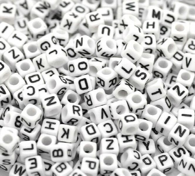 500pcs Mixed Alphabet Acrylic Beads DIY Accessories 6x6mm