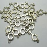 100 Mixed Silver Gold Acrylic Charm Pendants Flower Cross