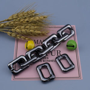 20pcs Large U-shape Acrylic Chain Beads Metallic Chain Link Open Ring DIY Dress