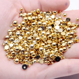 Plated/Silver Plated Half Round Flat Bottom ABS Pearl Nail Art