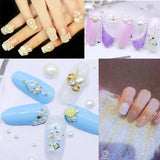 Plated/Silver Plated Half Round Flat Bottom ABS Pearl Nail Art