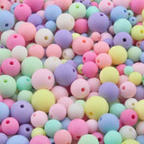 6-14mm Macaron Matte Acrylic Loose Beads For Jewelry Bracelet Necklace Crafts