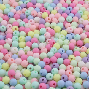 6-14mm Macaron Matte Acrylic Loose Beads For Jewelry Bracelet Necklace Crafts