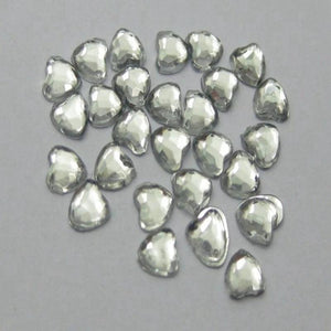 DIY Clear Acrylic Faceted Heart Rhinestone Gems Cabachon 6mm-20mm