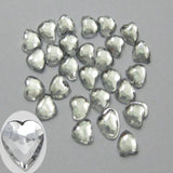 DIY Clear Acrylic Faceted Heart Rhinestone Gems Cabachon 6mm-20mm