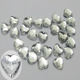 DIY Clear Acrylic Faceted Heart Rhinestone Gems Cabachon 6mm-20mm