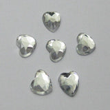 DIY Clear Acrylic Faceted Heart Rhinestone Gems Cabachon 6mm-20mm