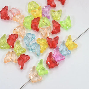 DIY Mixed Colour Acrylic Charm Beads Butterfly Shape