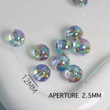 Transparent AB Love Heart Round Beads For Jewelry Making DIY