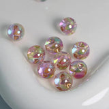 Transparent AB Love Heart Round Beads For Jewelry Making DIY