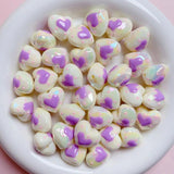 Handpainted Glow Love Heart Beads for DIY Jewelry Phone Keychain