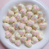 Handpainted Glow Love Heart Beads for DIY Jewelry Phone Keychain