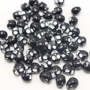 100 Acrylic Gothic Skull Beads 10mm for Halloween