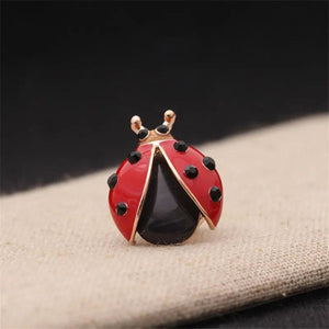 Ladybug Cartoon Enamel Pin Badge Backpack Lapel Insect Brooch Red