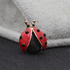 Ladybug Cartoon Enamel Pin Badge Backpack Lapel Insect Brooch Red