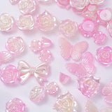 50g ABS Faux Pearl Gradient Mix rose Flowers Acrylic Beads
