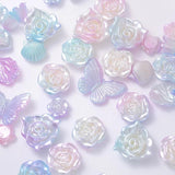 50g ABS Faux Pearl Gradient Mix rose Flowers Acrylic Beads