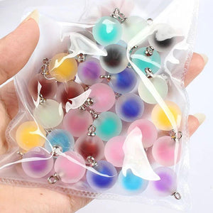 DIY 20PCS 16MM Mini Acrylic Bottles Frosted Beads Charm Pendant