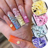 Mixed Colorful Flower Nail Charms Acrylic 3D Decoration