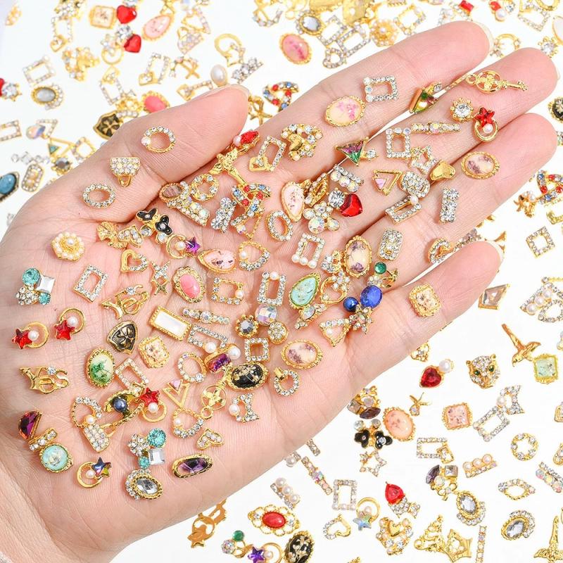 Assorted Nail Charms Alloy 3D Rhinestones Crystal Jewelry DIY Decor