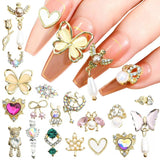 Assorted Nail Charms Alloy 3D Rhinestones Crystal Jewelry DIY Decor
