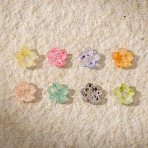 50PCS Glow In The Dark Resin Dried Flower Nail Charms