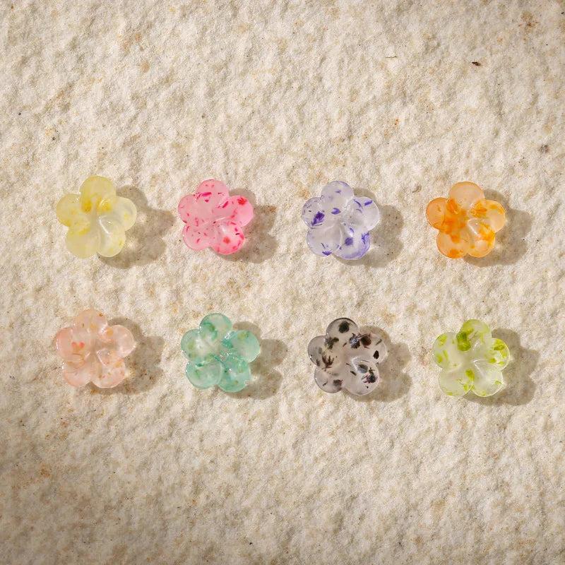 50PCS Glow In The Dark Resin Dried Flower Nail Charms