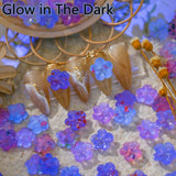 50PCS Glow In The Dark Resin Dried Flower Nail Charms