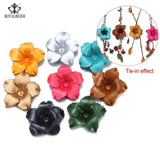 RoyalBeier Floral Ornaments Faux Leather Women Retro Headwear Pendant Necklace