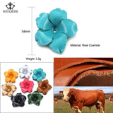 RoyalBeier Floral Ornaments Faux Leather Women Retro Headwear Pendant Necklace