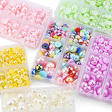 25g/box ABS Acrylic Beads Pearls Mixed Size Semi-circular Pearl