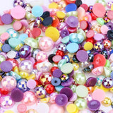 25g/box ABS Acrylic Beads Pearls Mixed Size Semi-circular Pearl