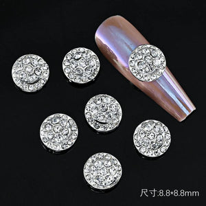 10pcs Rotating Metal Nail Art Rhinestone Charms 3D Spinning Decoration