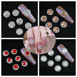 10pcs Rotating Metal Nail Art Rhinestone Charms 3D Spinning Decoration