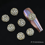 10pcs Rotating Metal Nail Art Rhinestone Charms 3D Spinning Decoration