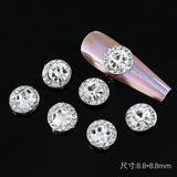10pcs Rotating Metal Nail Art Rhinestone Charms 3D Spinning Decoration