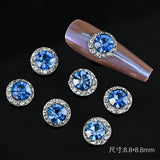 10pcs Rotating Metal Nail Art Rhinestone Charms 3D Spinning Decoration