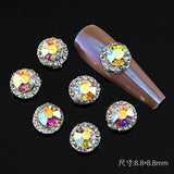 10pcs Rotating Metal Nail Art Rhinestone Charms 3D Spinning Decoration