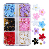 Acrylic Flower Nail Art Decoration Mixed Size Rhinestones