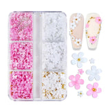 Acrylic Flower Nail Art Decoration Mixed Size Rhinestones