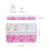 Acrylic Flower Nail Art Decoration Mixed Size Rhinestones