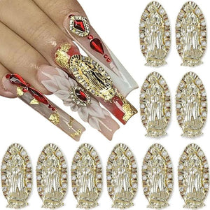 10pcs 3D Virgin Mary Nail Art Charms Nail Jewels for Acrylic Nails
