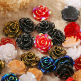 50PCS 10MM 3D Resin Famellia Flower Nail Charms For Nail Art Decortion