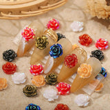 50PCS 10MM 3D Resin Famellia Flower Nail Charms For Nail Art Decortion