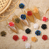 50PCS 10MM 3D Resin Famellia Flower Nail Charms For Nail Art Decortion
