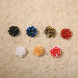 50PCS 10MM 3D Resin Famellia Flower Nail Charms For Nail Art Decortion