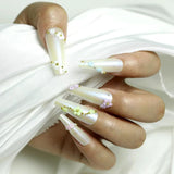Acrylic Flower 3D Nail Rhinestones Gold/Silver Beads