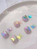 Aurora Butterfly Glass Rhinestones Nails 3D Charms