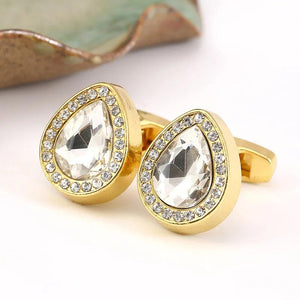 Men's Crystal French Cufflinks for Business Banquet Wedding