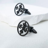 Vintage Cross of Lilies Cufflinks Stainless Steel Medieval Heraldic Cross